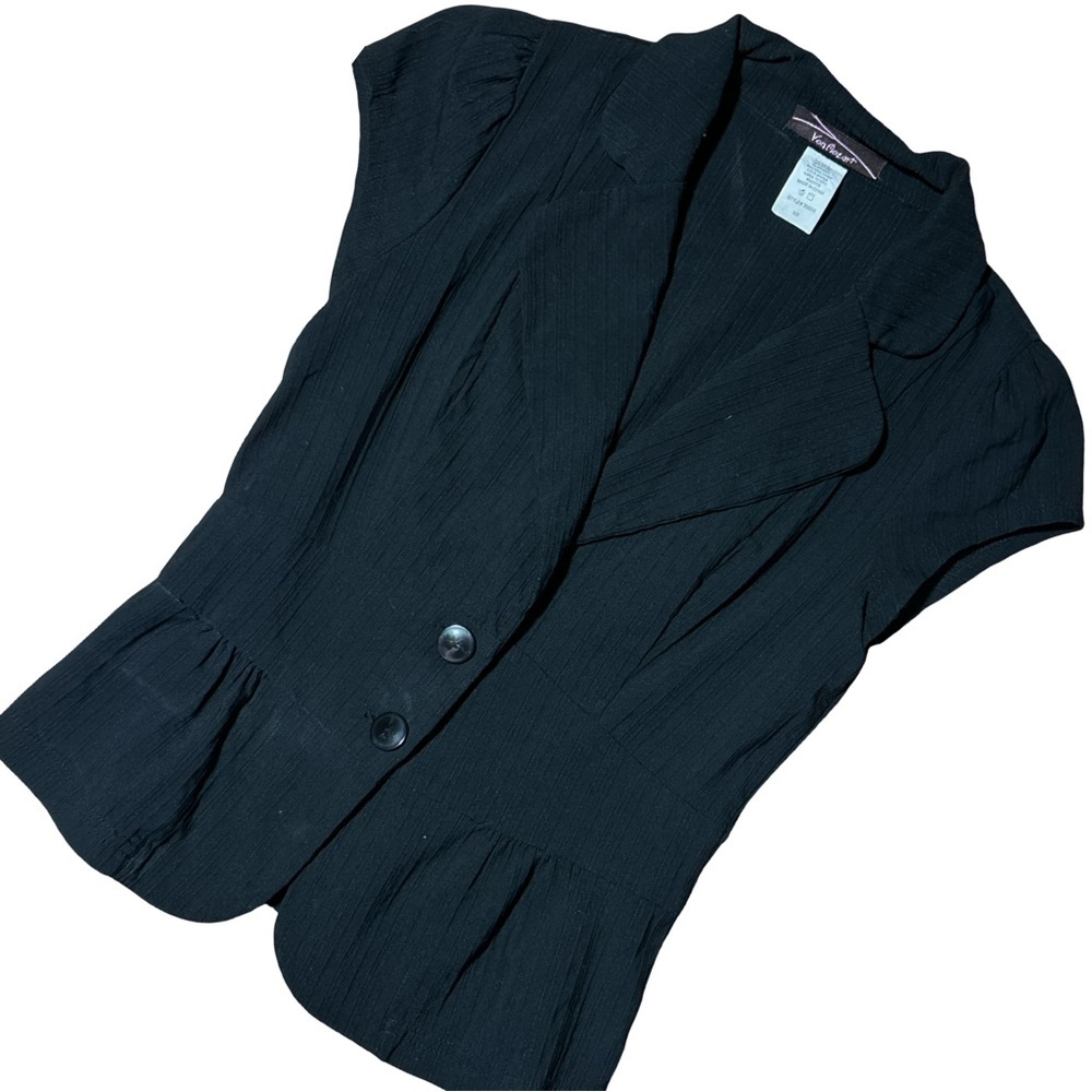 Von Mozart Black Cap Sleeve Shirt XS Women’s Top Black